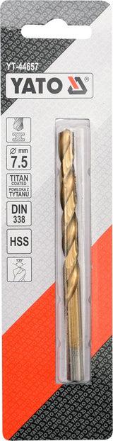 Сверло по металлу HSS-TIN 7.5 mm