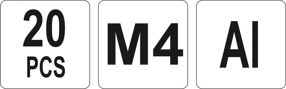 Srieginės kniedės aliuminės | M4/20 vnt. (YT-36452)