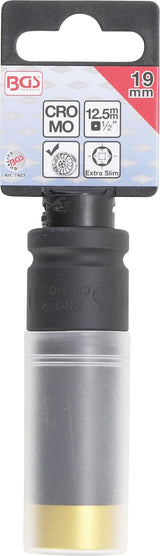 Smūginė galvutė su apsauga | Itin plona | 12,5 mm (1/2") | 19 mm (7403)