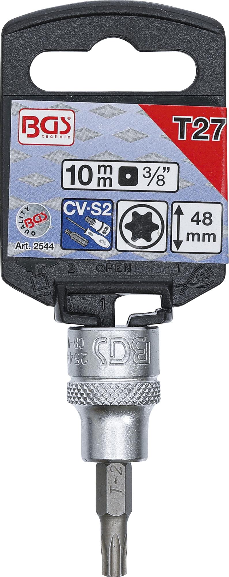 Antgalis įpresuotas į galvutę | 10 mm (3/8") | T-Star (Torx) T27 (2544)