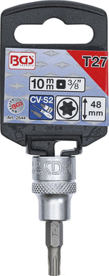 Antgalis įpresuotas į galvutę | 10 mm (3/8") | T-Star (Torx) T27 (2544)