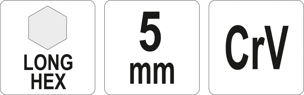 L tipo raktas | ilgas | hex šešiakampis | 5,0 mm (YT-05436)
