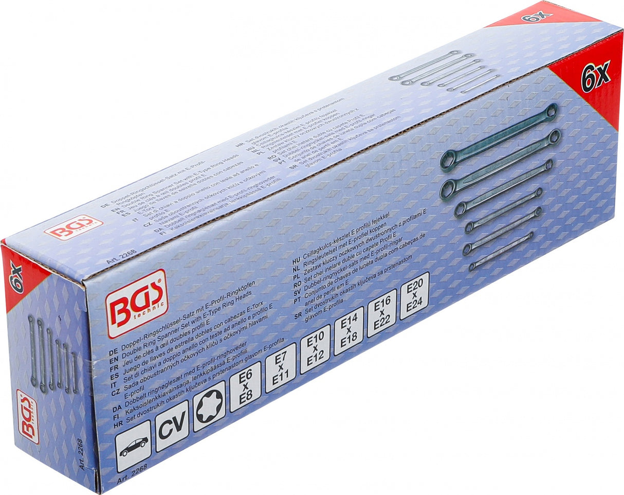Raktų rinkinys E tipo (torx) galvutėmis | E6xE8 - E20xE24 | 6 vnt. (2268)
