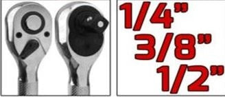 Набор коротких трещоток | 6.3 mm (1/4") / 10 mm (3/8") / 12,5 mm (1/2") | 3 шт.