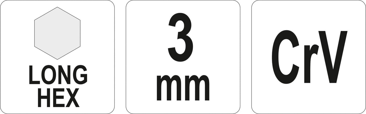 L tipo raktas | ilgas | hex šešiakampis | 3,0 mm (YT-05433)