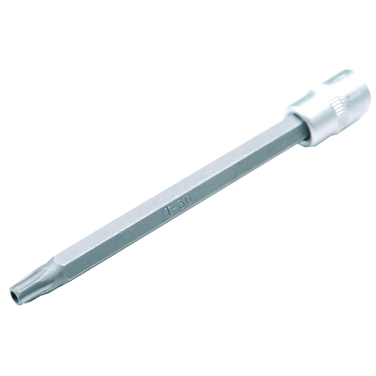 Antgalis įpresuotas į galvutę | ilgis 100 mm | 6.3 mm (1/4") | T-Star su skyle (Torx ) T30 (4203)