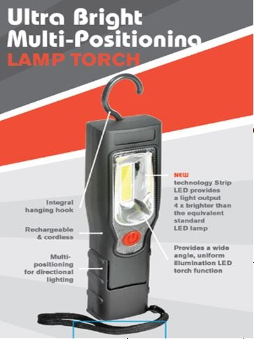 Рабочая лампа аккумуляторная COB LED, 3.7v2200ma NiMh батарея 210LM