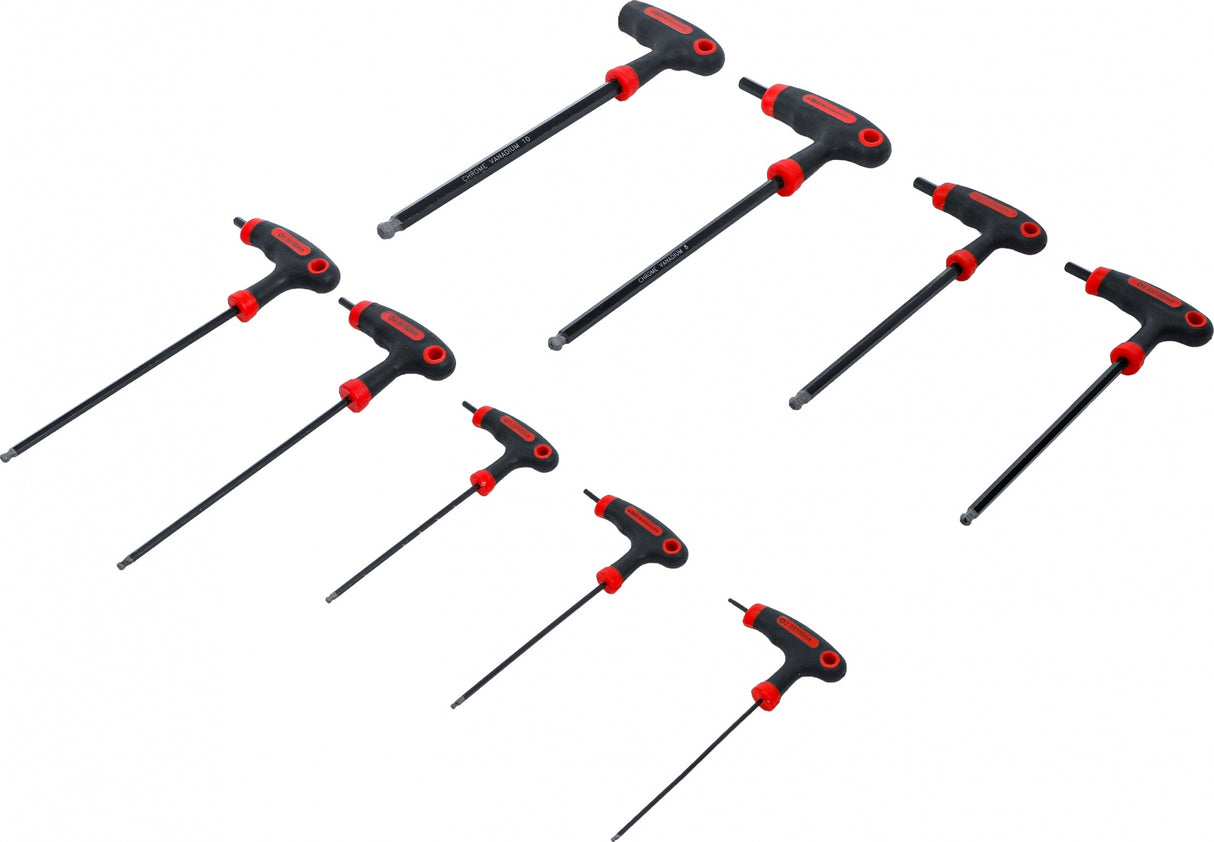 T-HANDLE L-TYPE WRENCH SET | INTERNAL HEXAGON | 2 - 10 MM | 9 PCS. (7882)