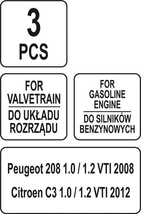 Variklio fiksavimo įrankių rinkinys | Peugeot / Citroen | Benzinas 1,0 - 1,2 VTi (YT-06023)