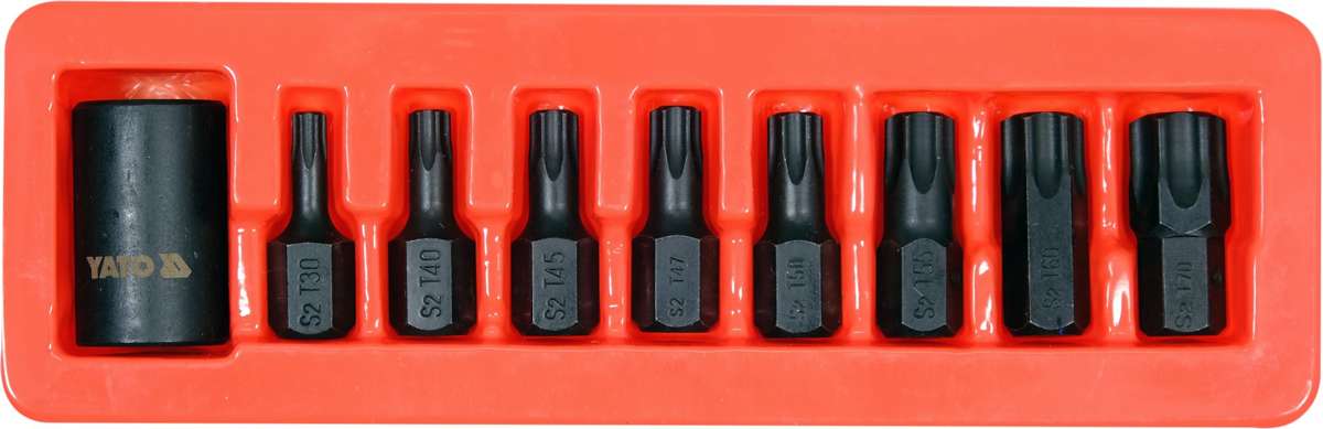 Ударные биты | 12,5 mm (1/2") | T-Star (Torx) T30 - T70 | 9 шт.