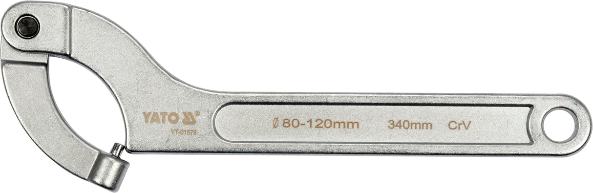 Raktas užmetamas su varžtu Cr-V, 80-120 mm (YT-01678)