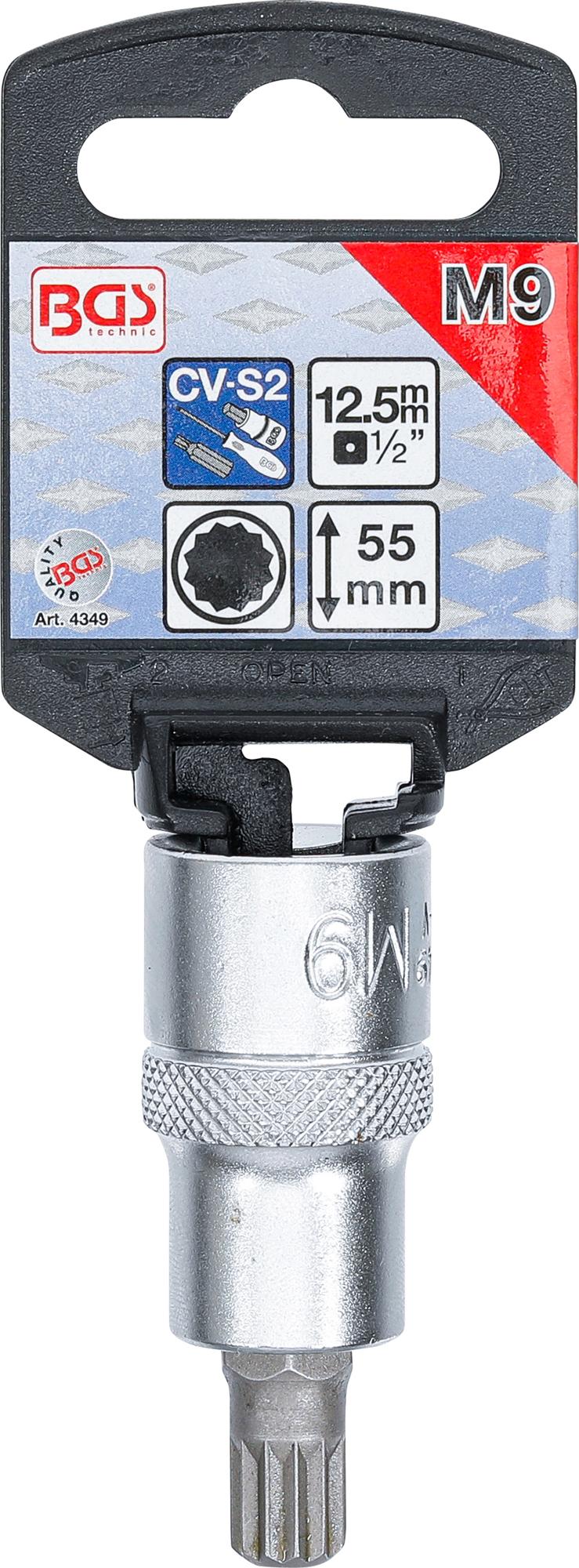 Бита в головке | 12,5 mm (1/2") | Spline (XZN) M9