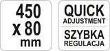 Spaustuvai F-tipo | kaltinis plienas | chromuoti | 450x80 mm (YT-64113)