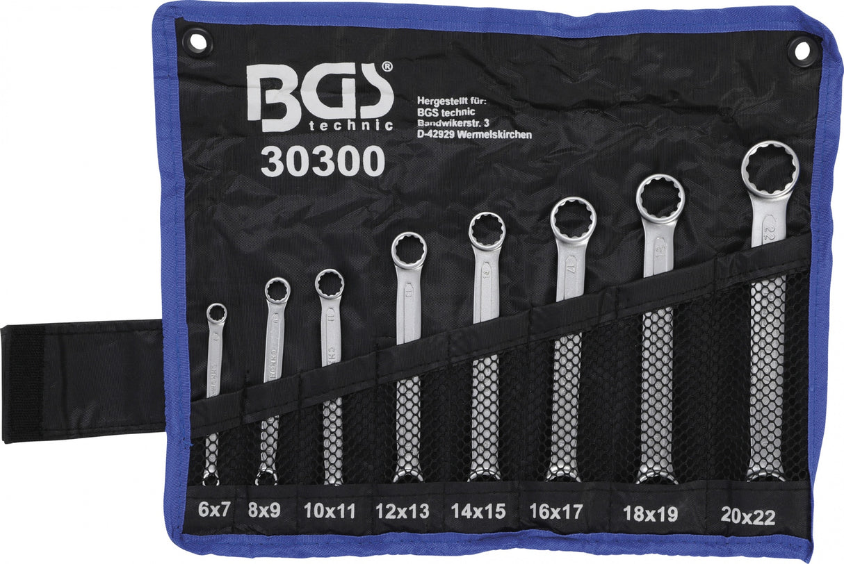 DOUBLE RING SPANNER SET | EXTRA FLAT | 6-22 MM | 8 PCS. (30300)