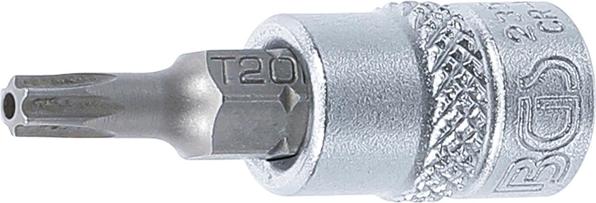 Antgalis įpresuotas į galvutę | 6.3 mm (1/4") | T-star su skyle (Torx) T20 (2359)