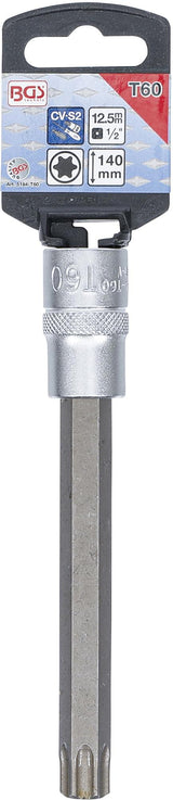 Бита запрессованная в головку | длина 140 mm | 12,5 mm (1/2") | Torx T60