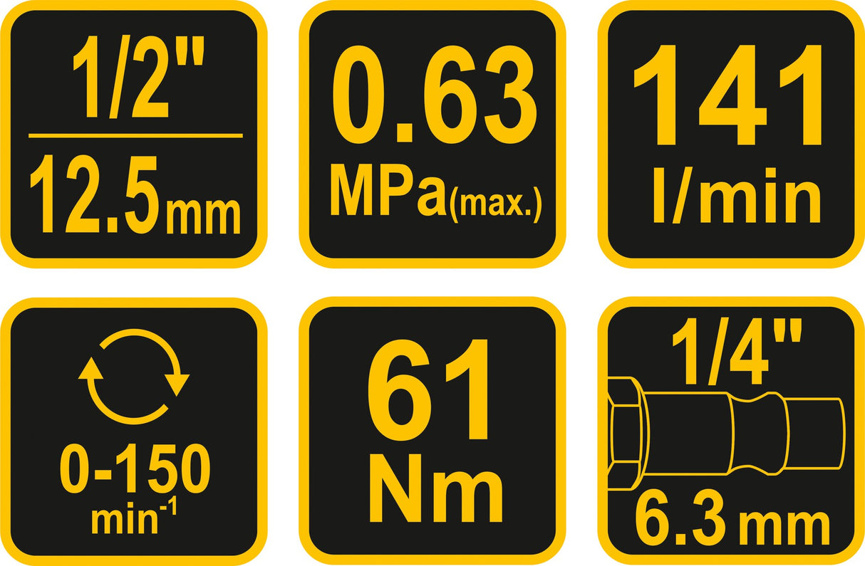 Pneumatinė rankena galvutėms | 12,5 mm (1/2") | 61 Nm (81117)