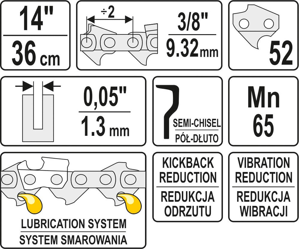 Цепь для пилы 14" 3/8" 0,05" 52 зуба