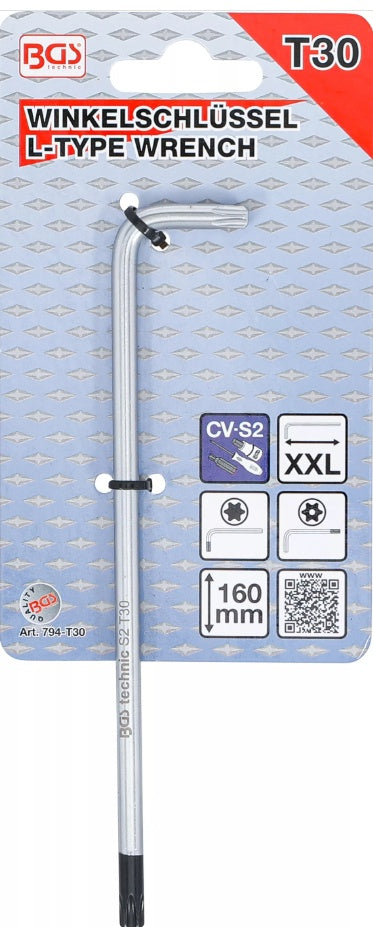 L tipo raktas | ilgas tipas | T-Star (su skyle) (Torx) T30 (794-T30)