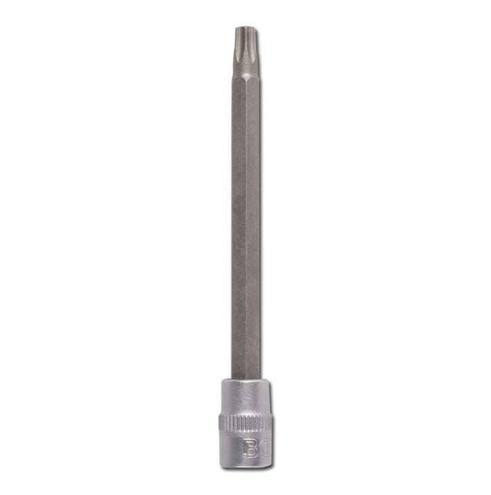 Antgalis įpresuotas į galvutę | ilgis 100 mm | 6.3 mm (1/4") | T-Star su skyle (Torx ) T30 (4203)