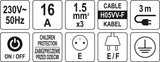 Elektrinis ilgintuvas | 3 lizdai | 1,5 mm2 | 3 m (72351)
