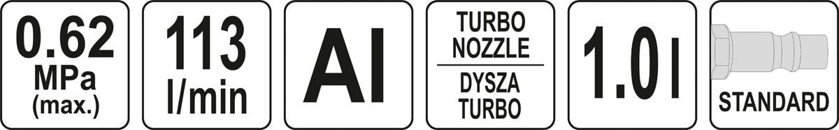 Putų generavimo pistoletas pneumatinis | turbo (YT-23641)