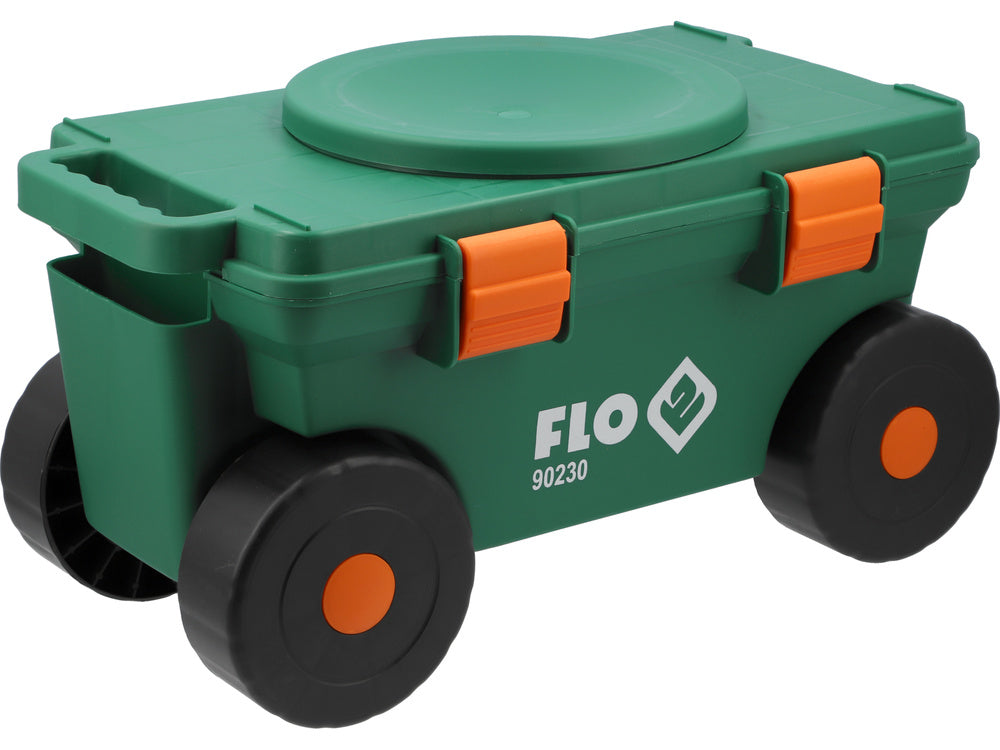 GARDEN TROLLEY WITH 360° SEAT AND STORAGE (90230)