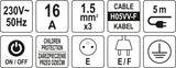Elektrinis ilgintuvas | 5 lizdai | 1,5 mm2 | 5 m (72358)
