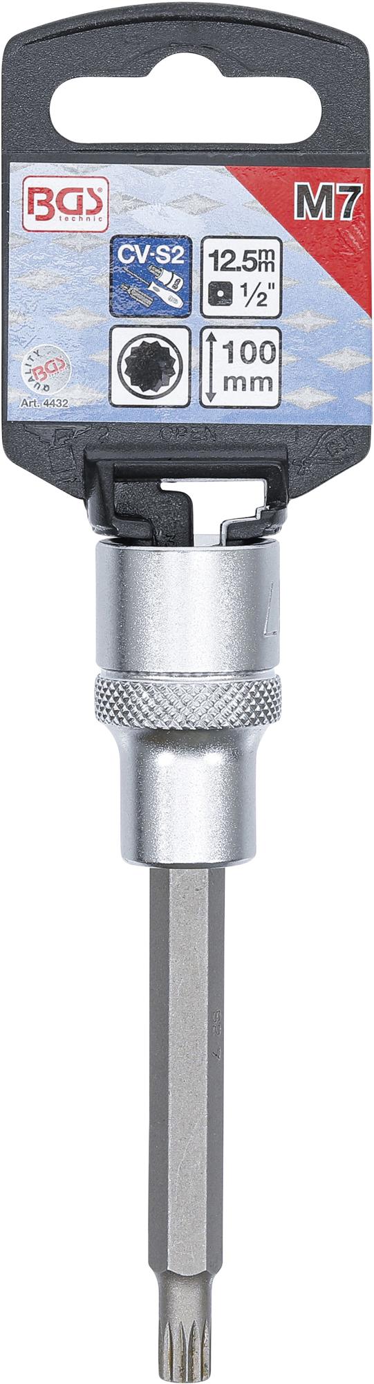 Бита в головке | длина 100 mm | 12,5 mm (1/2") | Spline (XZN) | M7