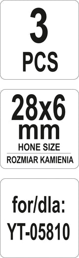 Шлифовальные камни для хонинга yt-05810 | длина 28 mm | 3 шт.