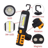Darbo lempa akumuliatorinė | COB LED 3W-240Lm AKU Li-on 2800mAh (SK1510)