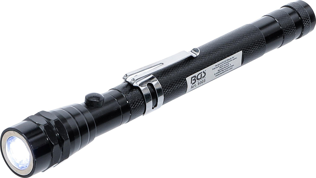 Ištraukiamas LED žibintuvėlis su magnetu | "2-IN-1" (9303)