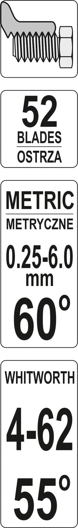 SCREW PITCH GAUGES METRIC AND WHITWORTH (YT-29984)