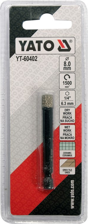 Deimantinė karūnėlė | 6,3 mm (1/4") | 8 mm (YT-60402)