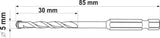 Grąžtas universalus su Hex 6.3 mm (1/4") galu | 5.0 mm (YT-44782)