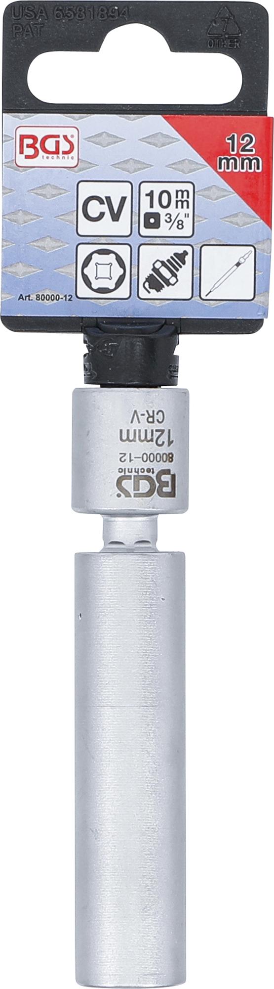 Galvutė kaitinimo ir uždegimo žvakėms | šarnyrinė | 10 mm (3/8") | 12 mm (80000-12)