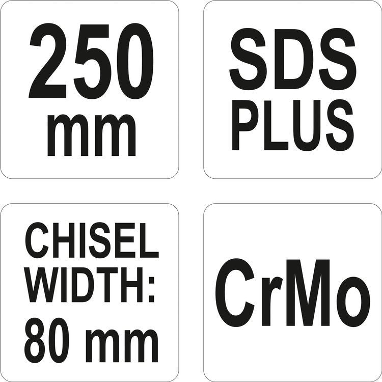 Зубило плоское | SDS PLUS/CrMo | для глазури и штукатурки | 80 mm ширина