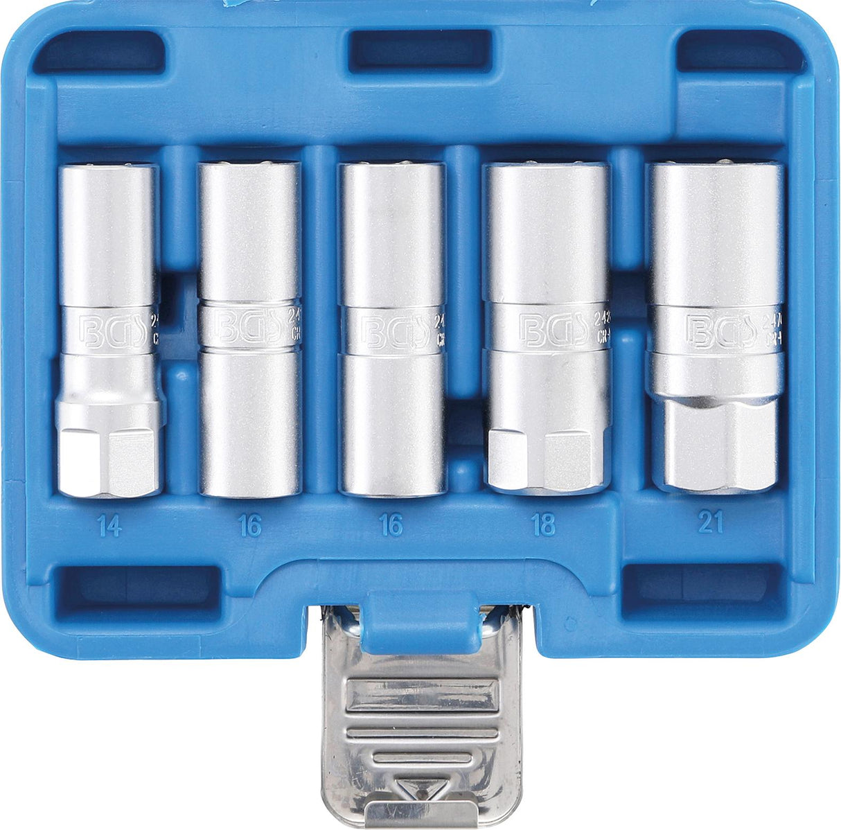 Galvučių rinkinys žvakėms | šešiakampės | 12,5 mm (1/2") | 14 - 21 mm | 5 vnt. (6641)