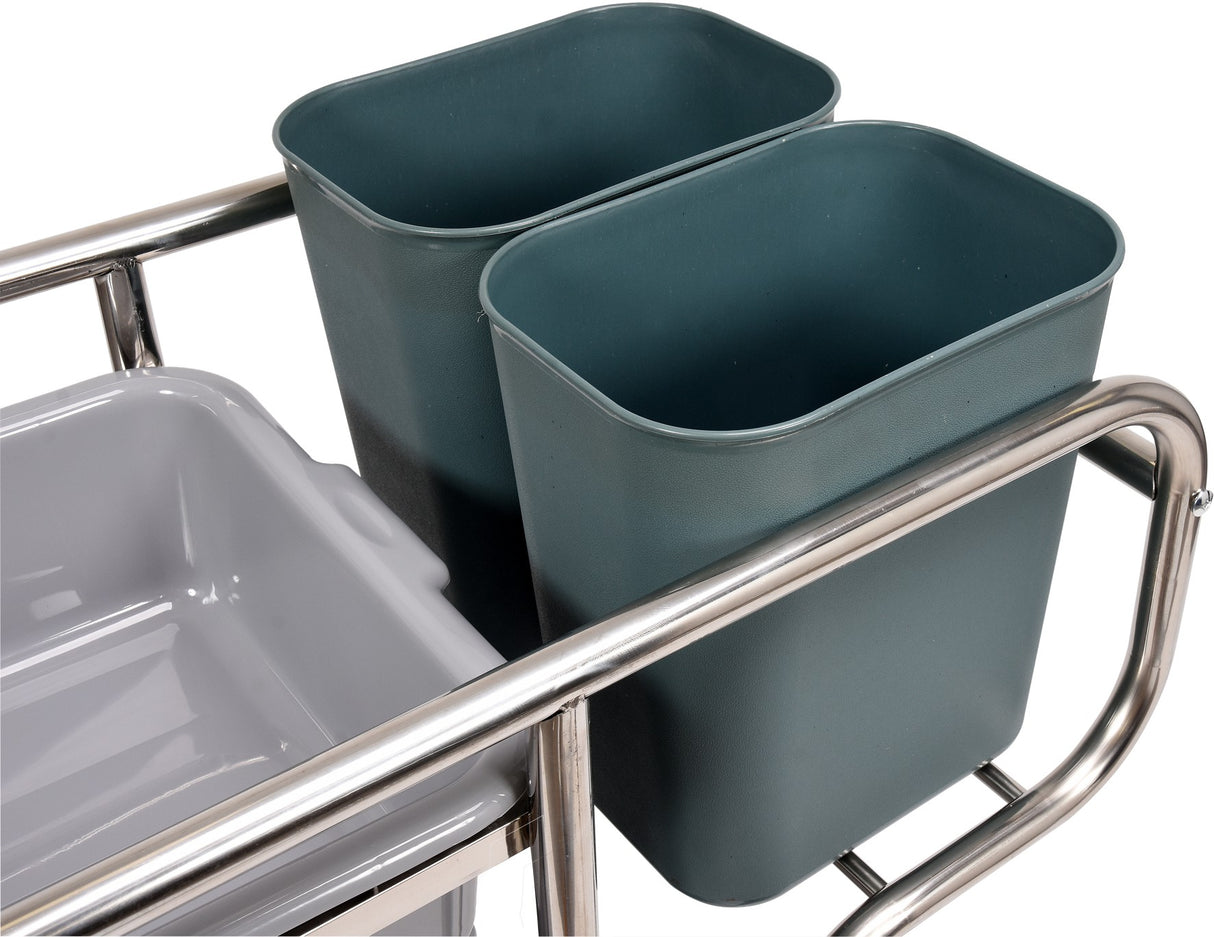 SERVICE TROLLEY 3 SHELVES W/5 CONTAINERS (YG-09101)