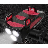 BICYCLE LIGHT WITH PHONE HOLDER | SIGNAL | MULTIFUNCTION / POWERBANK | USB | 3 LED (RBL3)