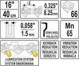 Grandinė pjūklui 16" .325" 0,058" 66 dantys (YT-84942)