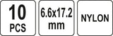 PLASTIC BLIND RIVETS 6.6X17.2MM 10PCS (YT-35983)