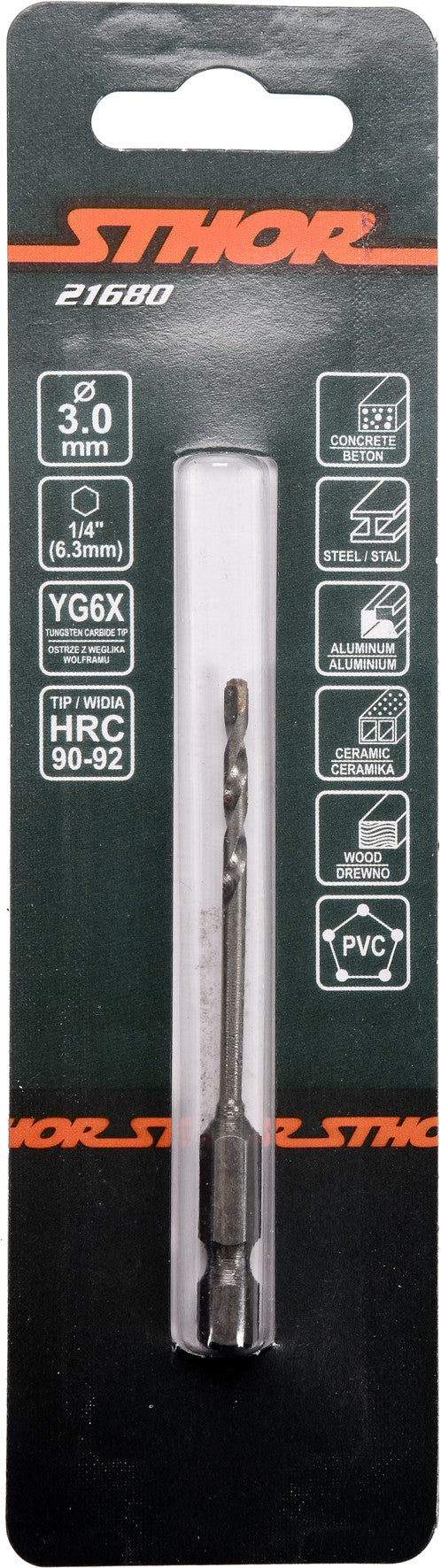 Grąžtas universalus su Hex 6.3 mm (1/4") galu | 3.0 mm (21680)