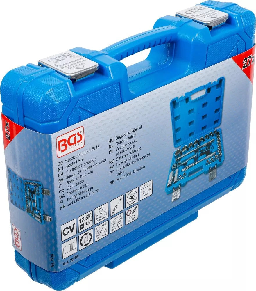 SOCKET SET | 12.5 MM (1/2") | INCH SIZES | 27 PCS. (2216)