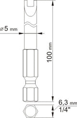 Antgaliai dviūsiai 1/4", 2vnt, : NR4 X100MM; NR8 X100MM (YT-0498)