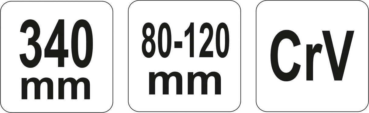 Raktas užmetamas su varžtu Cr-V, 80-120 mm (YT-01678)