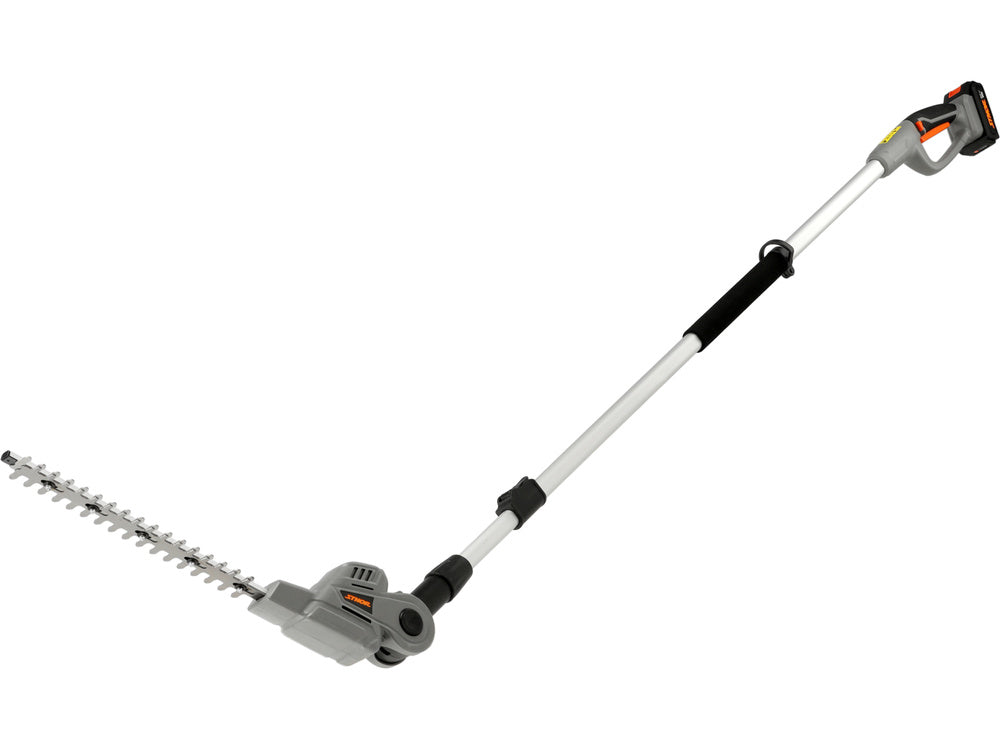 Akumuliatorinė teleskopinė krūmapjovė | 20V 42 cm + 2AH + pakrovėjas (78185)