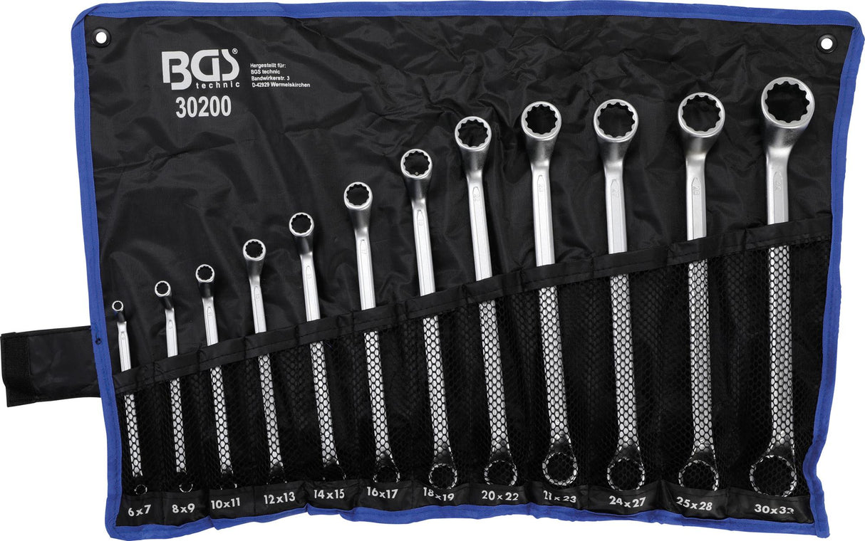 DOUBLE RING SPANNER SET | DEEP OFFSET ENDS | 6 - 32 MM | 12 PCS. (30200)