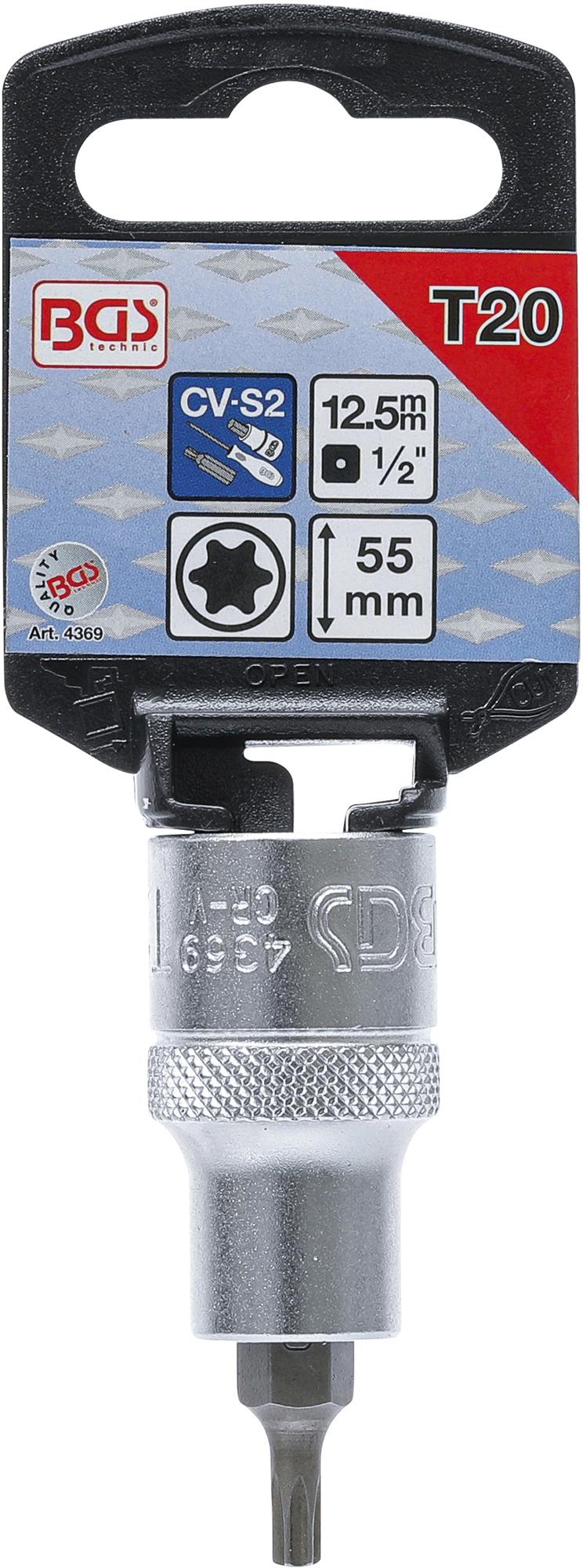 Antgalis įpresuotas į galvutę | 12,5 mm (1/2") | T-Star (Torx) T20 (4369)
