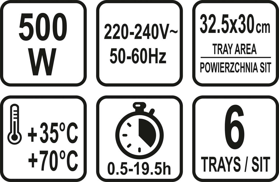 Maisto džiovintuvas | 6 sieteliai | 420-500W (68272)